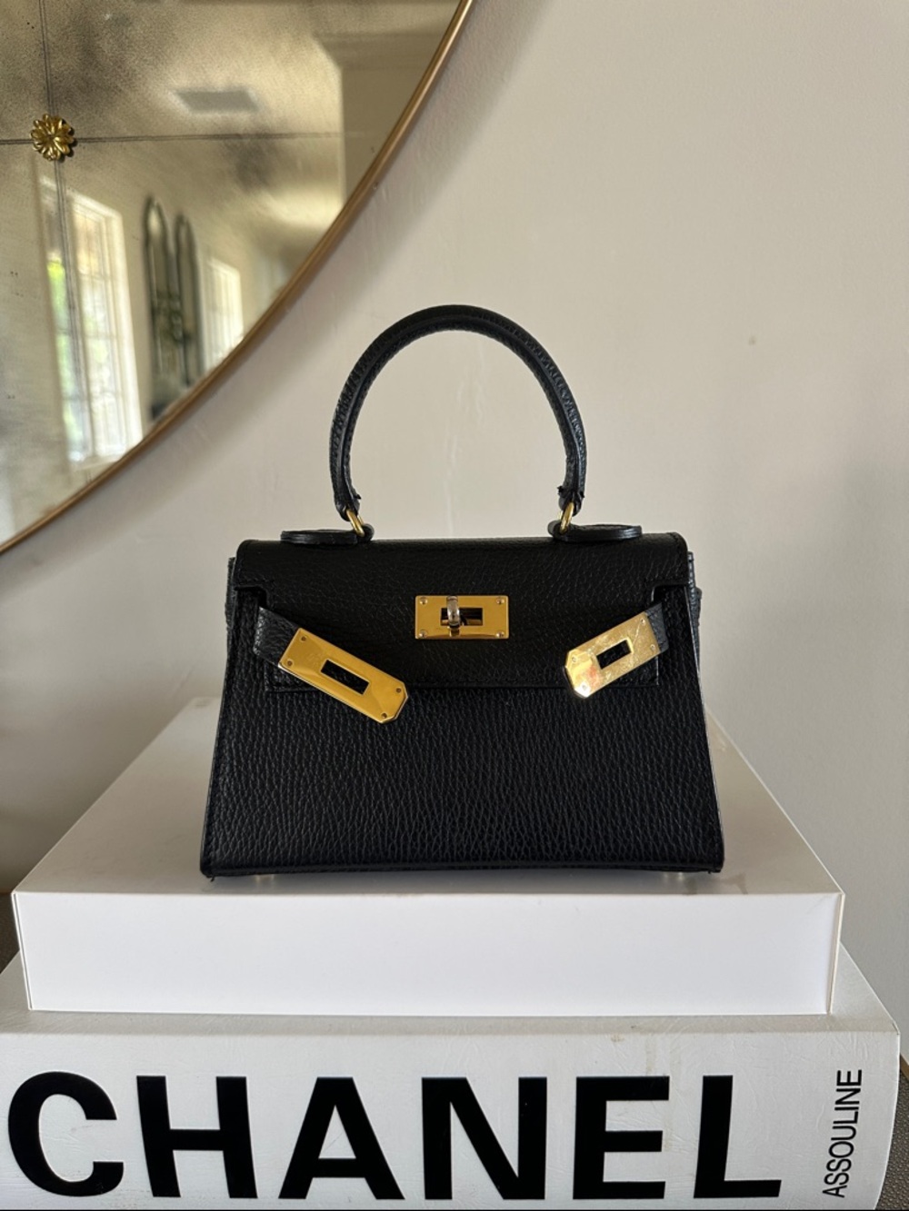 Hard to find vintage Black Teddy Blake Mini Top-Handle bag Gold Hardware